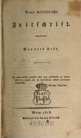 Neue militärische Zeitschrift. 1813,9/12