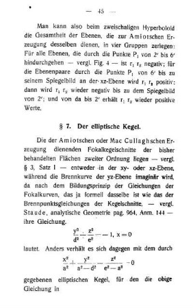 § 7. Der elliptische Kegel.
