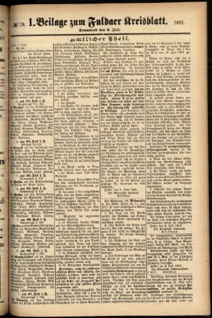 Zweite Ausgabe vom Samstag, den 06. Juli 1901.