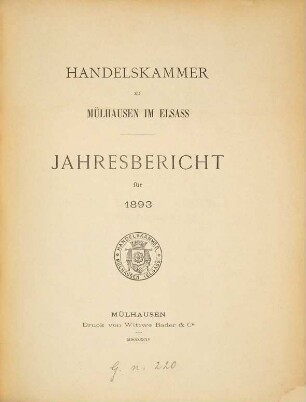 Jahresbericht. 1893 (1894)