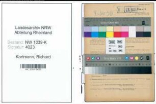 Entnazifizierung Richard Kortmann , geb. 11.06.1906 (Arbeiter)