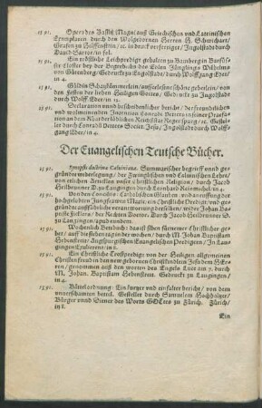 Der Evangelischen Teutsche Bücher.