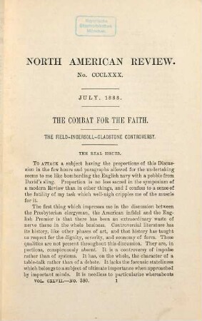 The North American review. 147. 1888 (July - December)