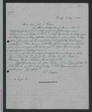 Brief von Antonie Traun an Dorothee von Velsen