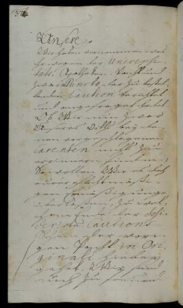Übersendung des Kautionsscheins zur Pacht der Universitätsapotheke [Anlage fehlt].