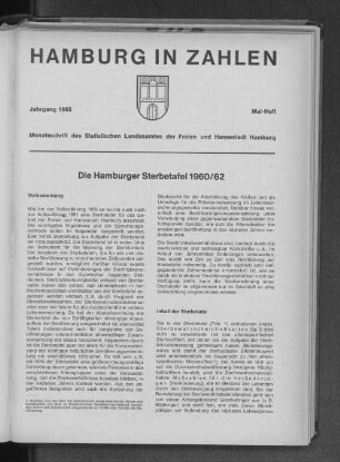 Die Hamburger Sterbetafel 1960/62