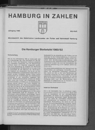 Die Hamburger Sterbetafel 1960/62