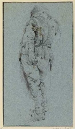Stehender Bauer in Rückenansicht