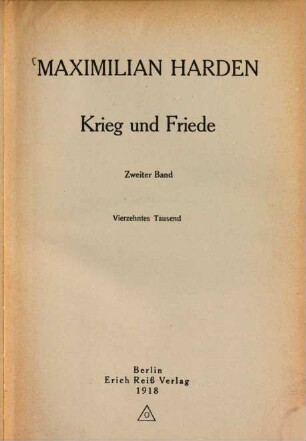 Krieg und Friede, 2