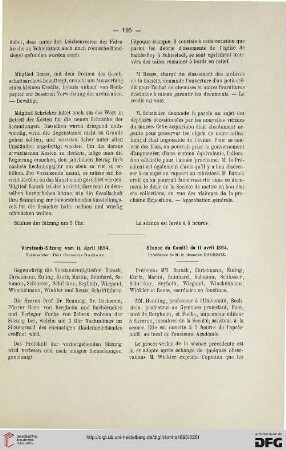Vorstands-Sitzung vom 11. April 1894 / Séance du Comité du 11 avril 1894