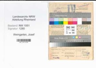 Entnazifizierung Josef Weingarten , geb. 06.01.1908 (Kaufmann)
