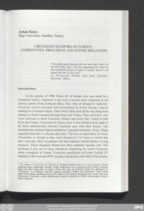 Ayhan Kaya Circassian Diaspora In Turkey: Stereotypes, Prejudices And Ethnic Relations