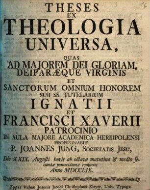 Theses Ex Theologia Universa