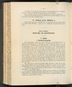 Fünfter Abschnitt. Stadtarchiv und Stadtbibliothek.