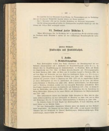 Fünfter Abschnitt. Stadtarchiv und Stadtbibliothek.