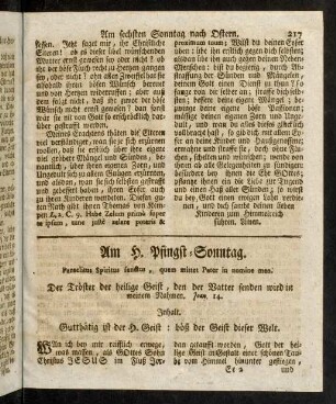 217-225, Am heiligen Pfingstsonntag