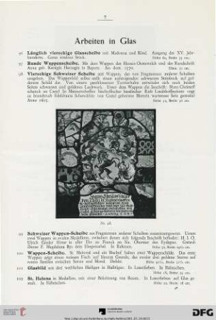Arbeiten in Glas (Nr. 96-108)