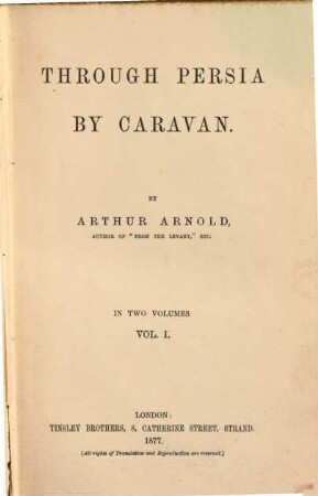 Through Persia by caravan, 1