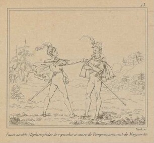 Faust accable Méphistophéles de reproches à cause de l´emprisonnement de Marguerite