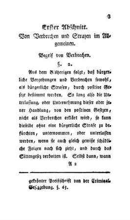 Erster Abschnitt. Von den Verbrechen und Strafen im Allgemeinen.