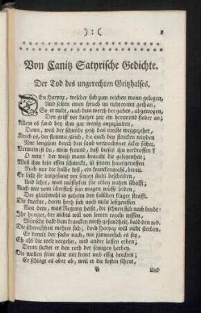 Von Canitz Satyrische Gedichte