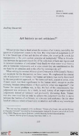 4: Art history as art criticism?