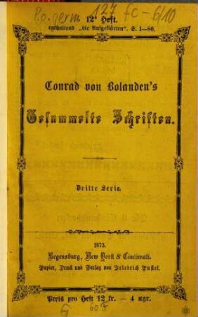 Conrad von Bolanden's Gesammelte Schriften. 21, Die Aufgeklärten
