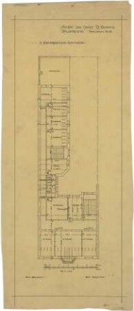Billing, Hermann; Karlsruhe, Amalienstr. 59; Haus Durand - Grundriss 1. OG