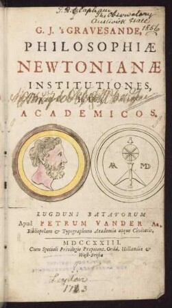 Philosophiae Newtonianae Institutiones, in usus academicos