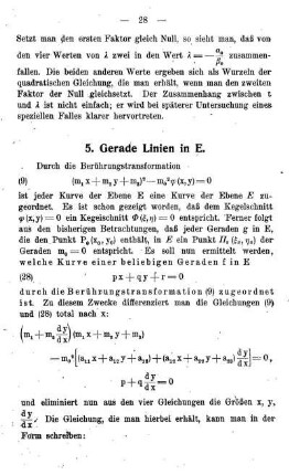 5. Gerade Linien in E.