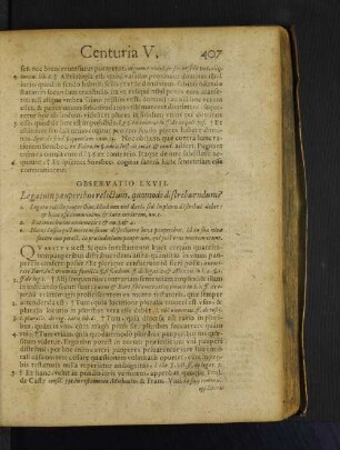 Observatio LXVII. Legatum pauperibus relictum, quomodo distribuendum?