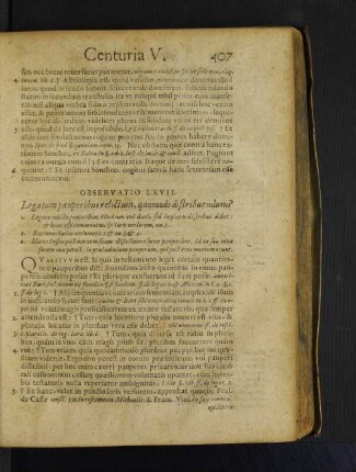 Observatio LXVII. Legatum pauperibus relictum, quomodo distribuendum?