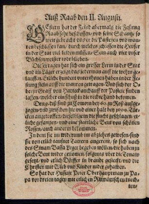 Auß Raab den II. Augusti.