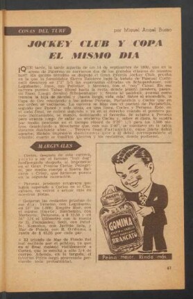 Jockey club y copa el mismo día : Cosas del turf