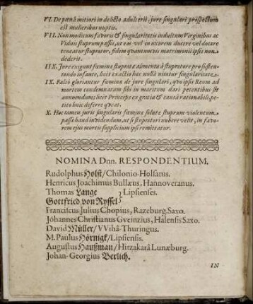 Nomina Dnn. Respondentium.