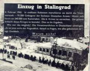 Reich bebilderte Abwurf-Flugschrift der Alliierten zur Schlacht von Stalingrad (ohne Einband)