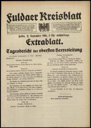 Ausgabe vom Montag, den 11. September 1916.