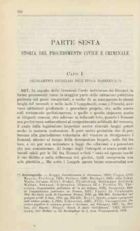 Parte sesta. Storia del procedimento civile e criminale