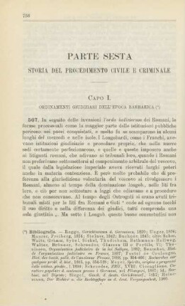 Parte sesta. Storia del procedimento civile e criminale