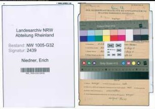 Entnazifizierung Erich Niedner , geb. 09.02.1897 (Vermess.Inspektor)