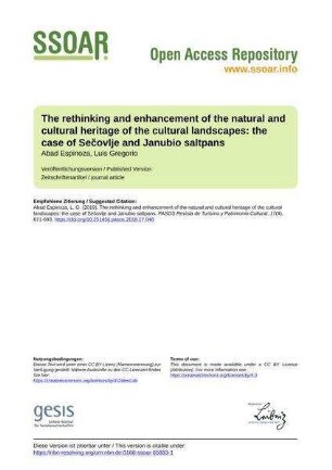 The rethinking and enhancement of the natural and cultural heritage of the cultural landscapes: the case of Sečovlje and Janubio saltpans
