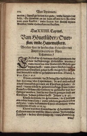 Dat XXIIII. Capittel. Van Hövetlüden, Quersten, unde Hauemeistern.
