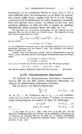 § 175. Charakteristische Exponenten.