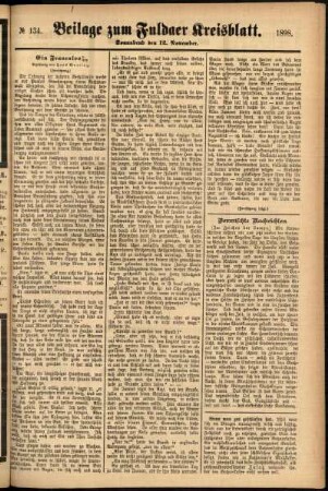 Zweite Ausgabe vom Samstag, den 12. November 1898.