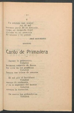 Canto de primavera
