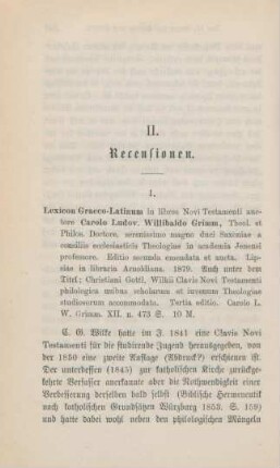 282-285 [Rezension] Grimm, Carl Ludwig Willibald, Lexicon Graeco-Latinum in libros Novi Testamenti
