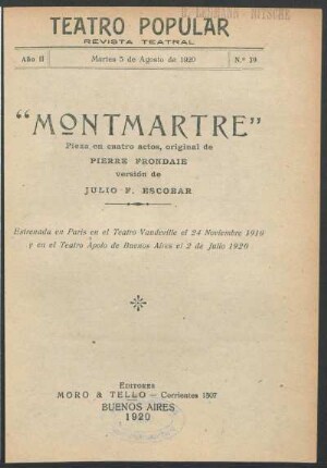 2.1920=Nr. 39: Montmartre : pieza en cuatro actos