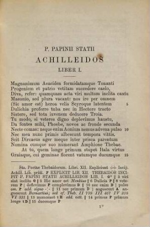 P. Papinius Statius, 2,1. Achilleis et Thebais. Fasc. I. Achilleis