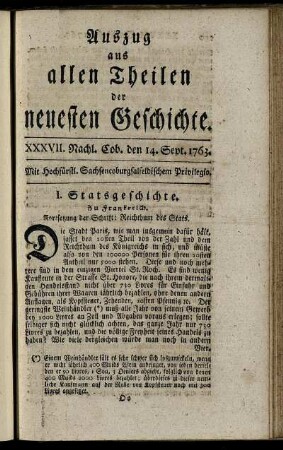 XXXVII. Nachl. Cob. den 14. Sept. 1763.
