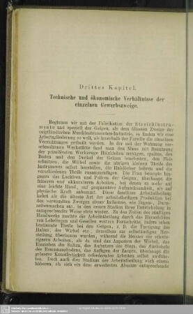 Drittes Kapitel. Technische und ökonomische Verhältnisse der einzelnen Gewerbszweige
